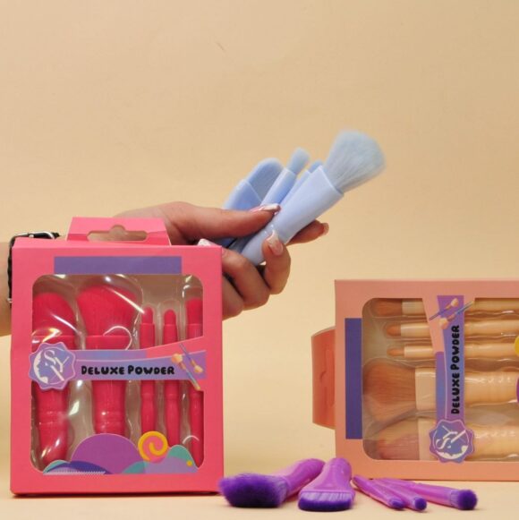 ست براش پنج تیکه رنگی دلوکس DELUXE POWDER - تصویر 3
